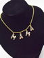 Fashion Still Letter Diamond Pendant Steel Titanium Necklace