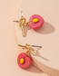 Fashion Strawberry Knotted Resin Cherry Alloy Earrings