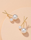 Fashion Gold Color Pearl Cross Alloy Earrings