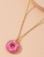 Fashion Pink Donut Drop Oil Alloy Necklace