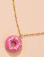 Fashion Pink Donut Drop Oil Alloy Necklace