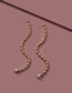 Fashion Gold Color Copper Bead Chain Diamond Ball Long Alloy Earrings