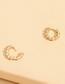 Fashion Gold Color Copper Round Bead Geometric Earrings