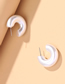 Fashion White Pearl Acrylic C Shape Stud Earrings
