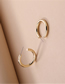 Fashion Gold Brass Geometric C-shaped Earrings