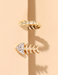 Fashion Gold Color Twist Chain Diamond Fish-shaped Earrings Set