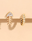 Fashion Gold Color Twist Chain Diamond Fish-shaped Earrings Set