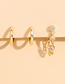 Fashion Gold Color Diamond Chain Geometric Alloy Earring Set