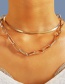 Fashion Gold Color Thick Chain Snake Bone Chain Alloy Multilayer Necklace