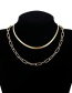 Fashion Gold Color Thick Chain Snake Bone Chain Alloy Multilayer Necklace