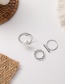 Fashion Silver Color Pearl Geometric Chain Alloy Ring Set