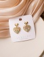 Fashion Gold Color Diamond Pearl Love Heart Alloy Hollow Earrings
