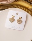 Fashion Gold Color Diamond Pearl Love Heart Alloy Hollow Earrings