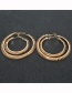 Fashion Gold 6.5cm Alloy Hollow Spring Round Earrings