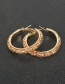 Fashion Gold Color 6cm Alloy Plating Hollow Round Earrings