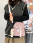 Fashion Pink Bear Pendant Contrasting Letter Buckle Shoulder Messenger Bag