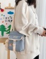 Fashion Blue Send Bear Pendant Contrasting Letter Buckle Shoulder Messenger Bag