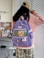 Fashion Purple Send Badge Cartoon Transparent Stitching Letter Logo Backpack