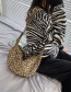 Fashion Brown Canvas Leopard And Zebra Print One-shoulder Messenger Bag