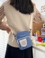 Fashion Blue Without Pendant Contrast Stitching Letter Embroidery Diagonal Shoulder Bag