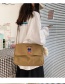 Fashion Brown Without Pendant Embroidered Bear Canvas Shoulder Crossbody Bag