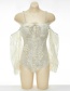 Fashion White Lace Flower Sling One-piece Swimsuit