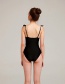 Fashion Black And White Lace Contrast Color V-neck One-piece Swimsuit