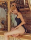 Fashion Black Solid Color One-piece Swimsuit With Belt