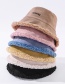 Fashion Khaki Letter Embroidery Suede Lamb Double-sided Fisherman Hat