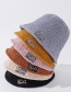 Fashion Beige Pure Color Cloth Label Lamb Wool Fisherman Hat