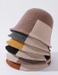 Fashion Beige Contrasting Color Wool Knitted Fisherman Hat