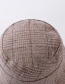 Fashion Khaki Striped Woolen Plaid Fisherman Hat