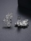 Fashion Platinum Copper Inlaid Zircon Flower Hollow Earrings
