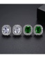 Fashion Emerald Zircon Inlaid Geometric Earrings