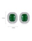 Fashion Emerald Zircon Inlaid Geometric Earrings