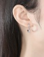 Fashion Platinum Copper Inlaid Zircon Geometric Pearl Earrings