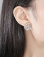 Fashion Platinum Copper Inlaid Zircon Geometric Hollow Earrings