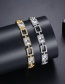 Fashion Gold Geometric Copper Inlaid Zircon Pull-out Bracelet
