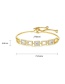 Fashion Platinum Geometric Copper Inlaid Zircon Pull-out Bracelet