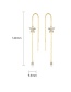 Fashion Gold Copper Inlaid Zircon Flower Tassel Long Earrings