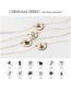 Fashion Gold Color Christmas Tree Christmas Snowman Elk Geometric Titanium Steel Pendant Bracelet (13mm)