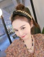 Fashion Navy Pu Knotted Leather Thick Chain Wide Brim Headband