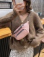 Fashion Pink Crocodile Pattern Stitching Solid Color Crossbody Chest Waist Bag