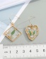 Fashion Square Pearl Dried Flower Dried Flower Gold-plated Resin Pearl Love Earrings