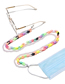 Fashion Color Acrylic Pearl Plastic Leopard Print Glasses Chain