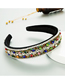 Fashion Color Geometric Fabric Wide-brimmed Headband With Diamonds