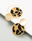 Fashion Brown Geometric Round Alloy Double Leopard Print Earrings