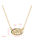 Fashion Color Letter Tag Necklace With Gold-plated Copper And Micro Inlaid Zircon