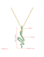 Fashion Silver Color Orchid Snake-shaped Pendant Gold-plated Copper And Micro-inlaid Zircon Necklace