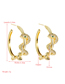Fashion Gold Color Serpentine Surround Brass Gold-plated Micro-set Zircon Earrings